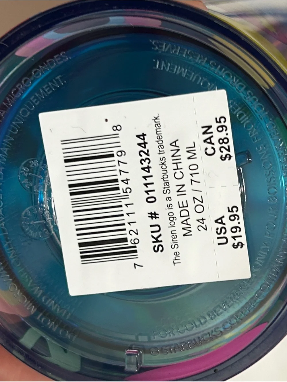 Starbucks Pride Holographic Rainbow Tumbler - Tim Singleton